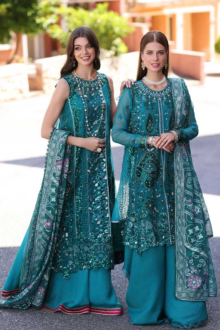 Picture of <!--afp-->Noor by Saadia Asad - D8 Zareen Noor Chiffon Handwork Schiffli And Laserkari Collection - Available at Raja Sahib