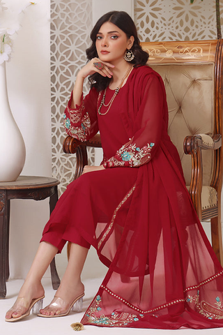 Picture of Abaan Zohan - Zeenia Collection - Red - Available at Raja Sahib