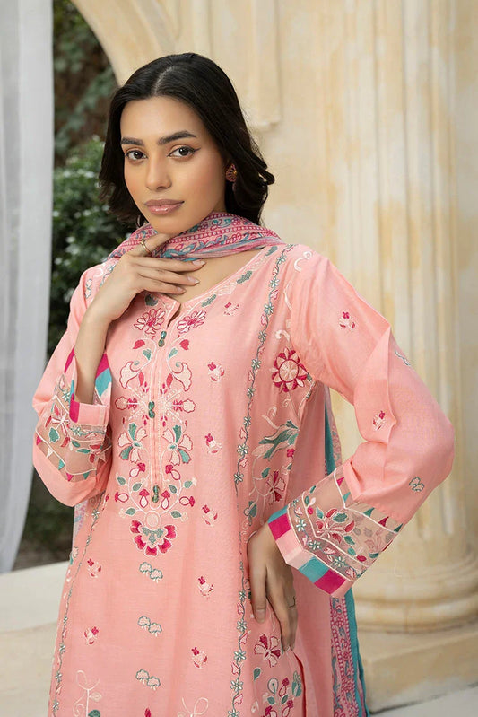 Ziara - Embroidered Lawn Suit - 3 Piece - SKU-07