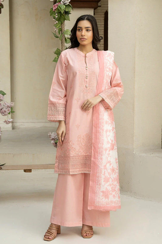 Ziara - Embroidered Lawn Suit - 3 Piece - SKU-08