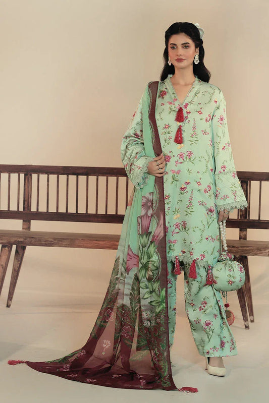 Ziara - Medow Fressia - Unstitched - 3 PC - Sienna
