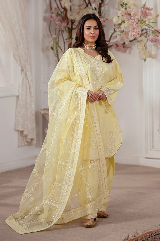 Zarlay - Gull Bahar Luxury Lawn - 3 Piece - Lemon Yellow