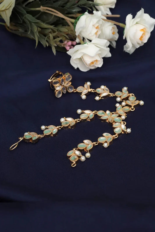 Zehnaz - Gold Kundan Haath Phool Hand Harness