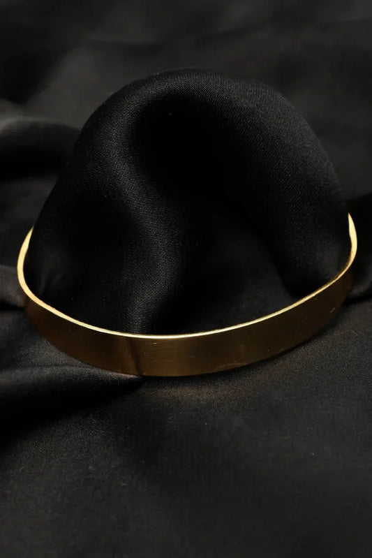 Zehnaz - Gold-Tone Minimalist Open Cuff Bracelet Sleek Everyday Jewelry