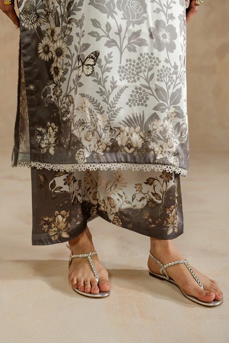 Picture of Zehnaz - Printed Charmeuse Silk Co-Ord Set - Stella - Available at Raja Sahib