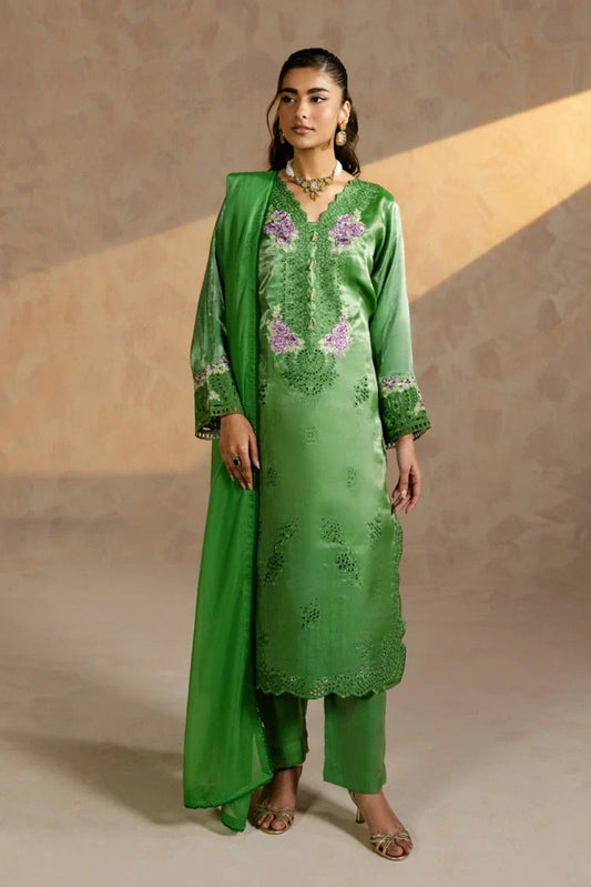Picture of Zehnaz - Embroidered Shisha Silk Kaftan Set - 3 Piece - Zarlish - Available at Raja Sahib