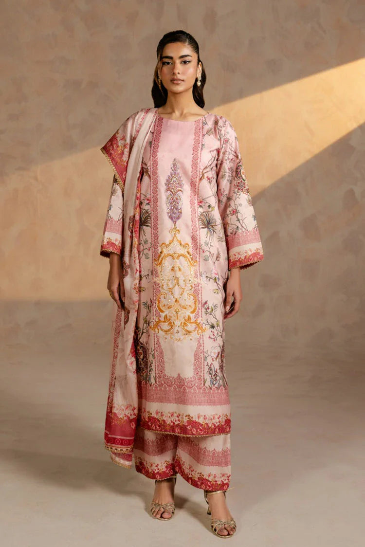 Picture of Zehnaz - Printed Swiss Silk - 3 Piece - Rose Merry - Available at Raja Sahib