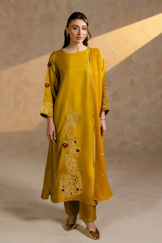Picture of Zehnaz - Embroidered Raw Silk - 3 Piece - Divine - Available at Raja Sahib