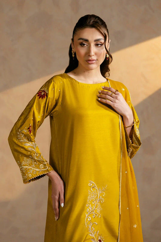 Picture of Zehnaz - Embroidered Raw Silk - 3 Piece - Divine - Available at Raja Sahib
