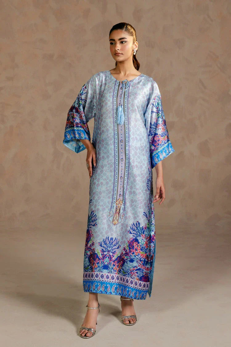 Picture of Zehnaz - Charmeuse Kaftan Set With Zardozi - Sahare - Available at Raja Sahib
