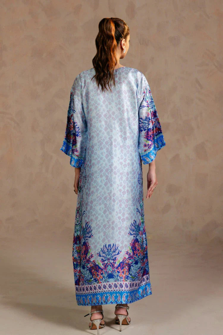Picture of Zehnaz - Charmeuse Kaftan Set With Zardozi - Sahare - Available at Raja Sahib