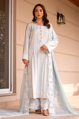 Picture of Zaib un Nisa - Luxe Pret Collection - Blizzard Blue Attire - Available at Raja Sahib