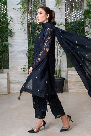 Picture of Zaib un Nisa - Luxe Pret Collection - Qureshia Black Embroidery Cut Work Shirt - Available at Raja Sahib