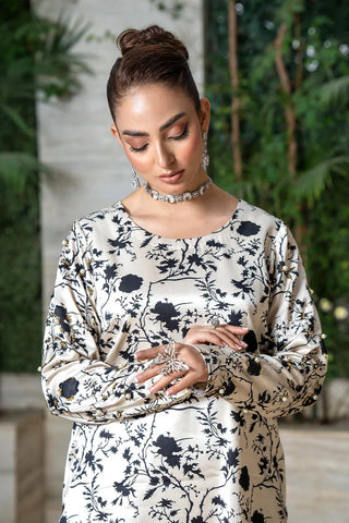 Picture of Zaib un Nisa - Luxe Pret Collection - Black & White - Available at Raja Sahib