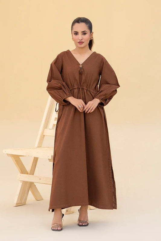 Zarlay - Khaddar Co-ord Set - Chocolate Brown