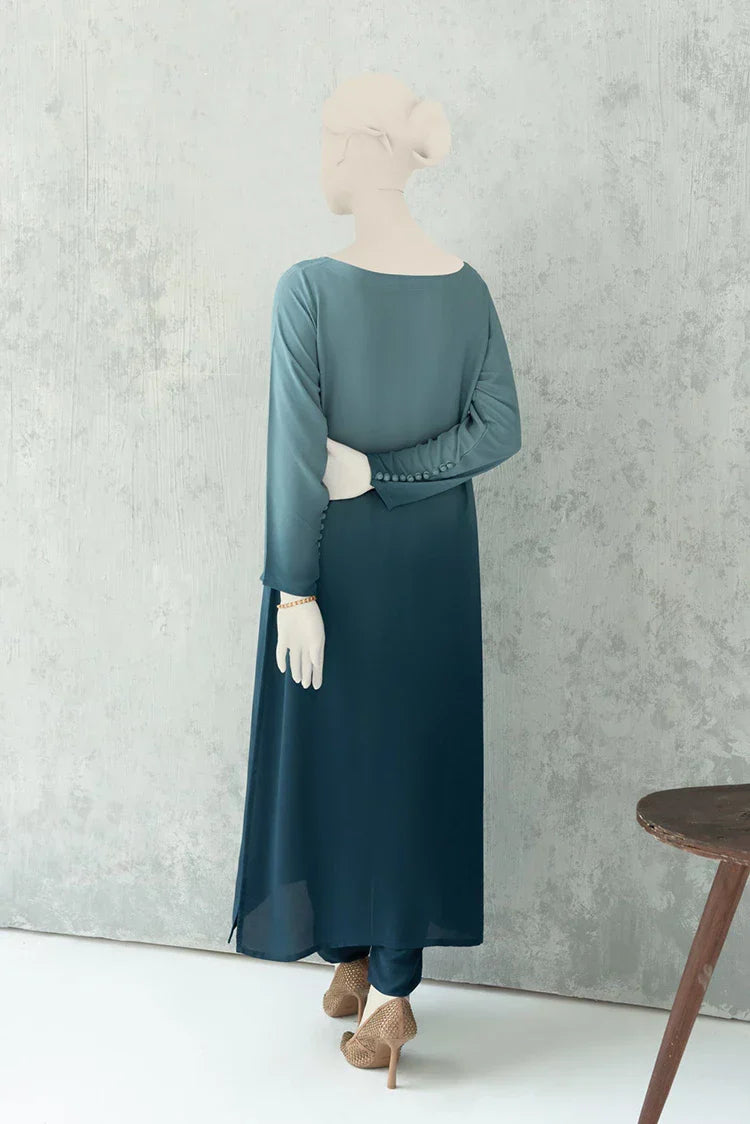 Picture of <!--cas-->Zaira & Mahnoor - Cyan - 2 PC - Available at Raja Sahib