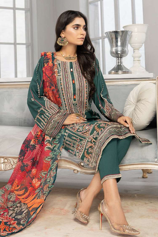 Ellena - 3-PC Stitched Cambric Cotton Suit