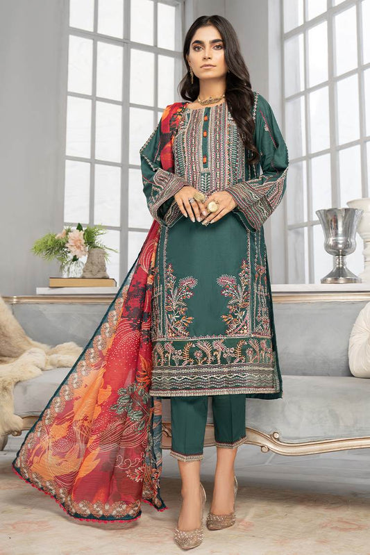 Ellena - 3-PC Stitched Cambric Cotton Suit