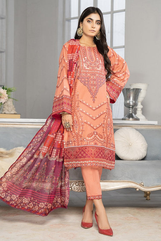 Ellena - 3-PC Stitched Cambric Cotton Suit