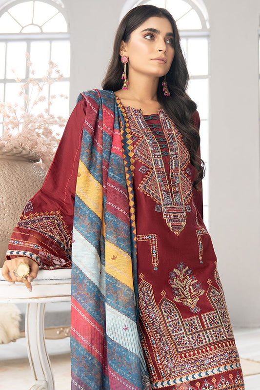 Ellena - 3-PC Stitched Cambric Cotton Suit