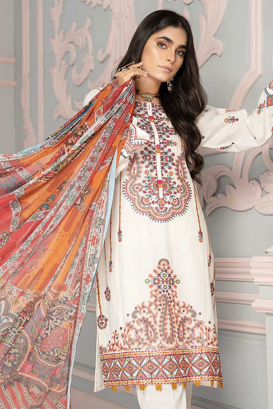 Ellena - 3-PC Stitched Cambric Cotton Suit
