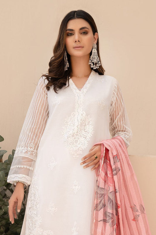 Ellena - 3-PC Stitched Organza Suit