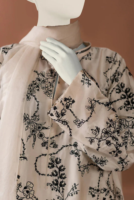 Picture of Zaira & Mahnoor - Ivory - 3 PC - Silk Farshi Set - Available at Raja Sahib