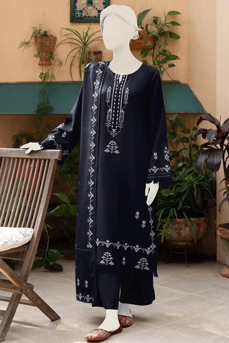 Picture of <!--cam-->Zaira & Mahnoor - 3 PC - Kanwal Navy Blue - Available at Raja Sahib