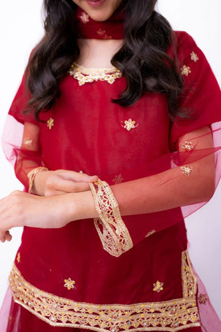 Picture of Khayat - Festive Kids Collection - 3 PC - Scarlet - Available at Raja Sahib