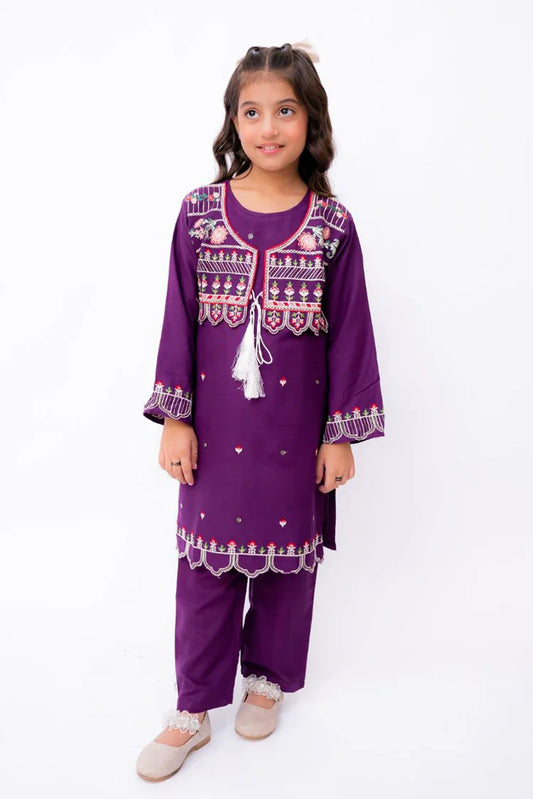 Picture of Khayat - Casual Kids Collection - 2 PC - Purple - Purply - Available at Raja Sahib