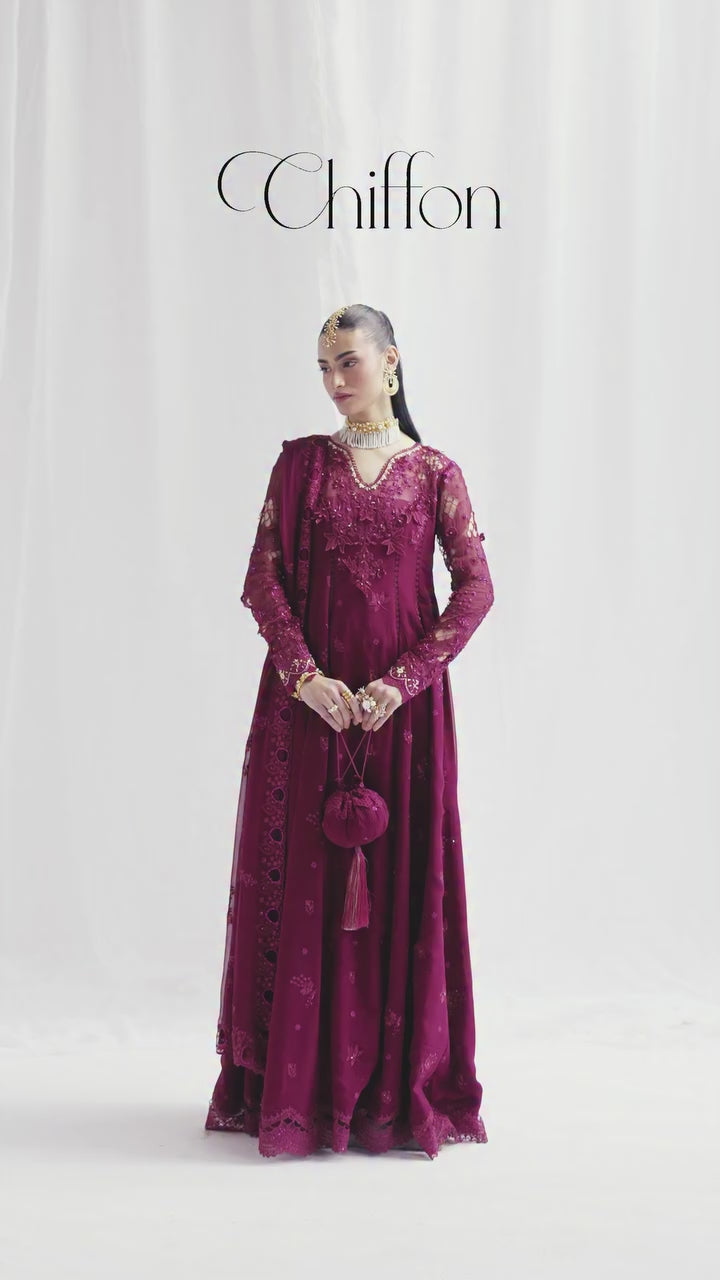 Qalamkar - Chiffon - QCC-03 WAFA - Unstitched