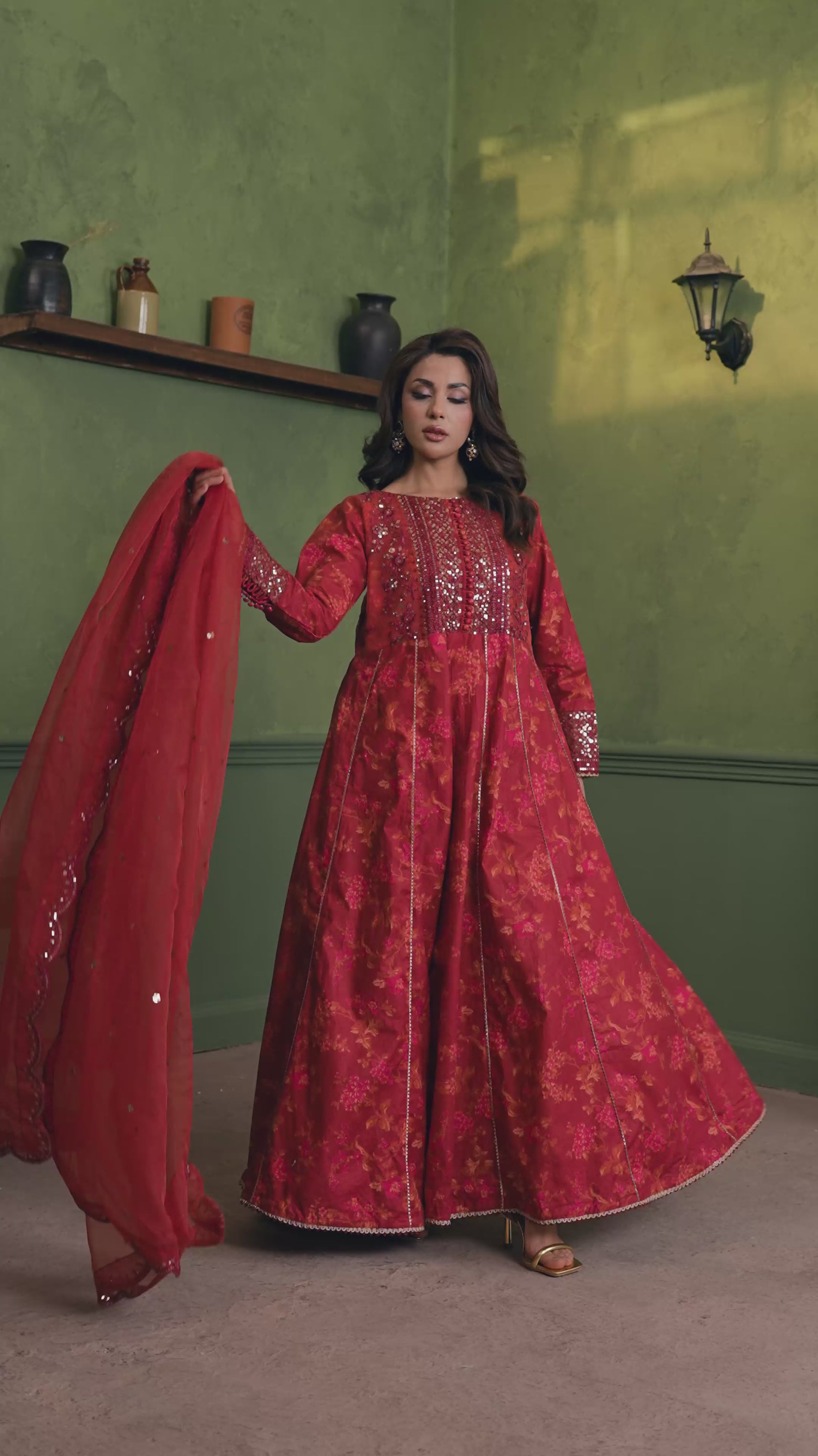 Ellena - 3-PC Stitched Embroidered Suit