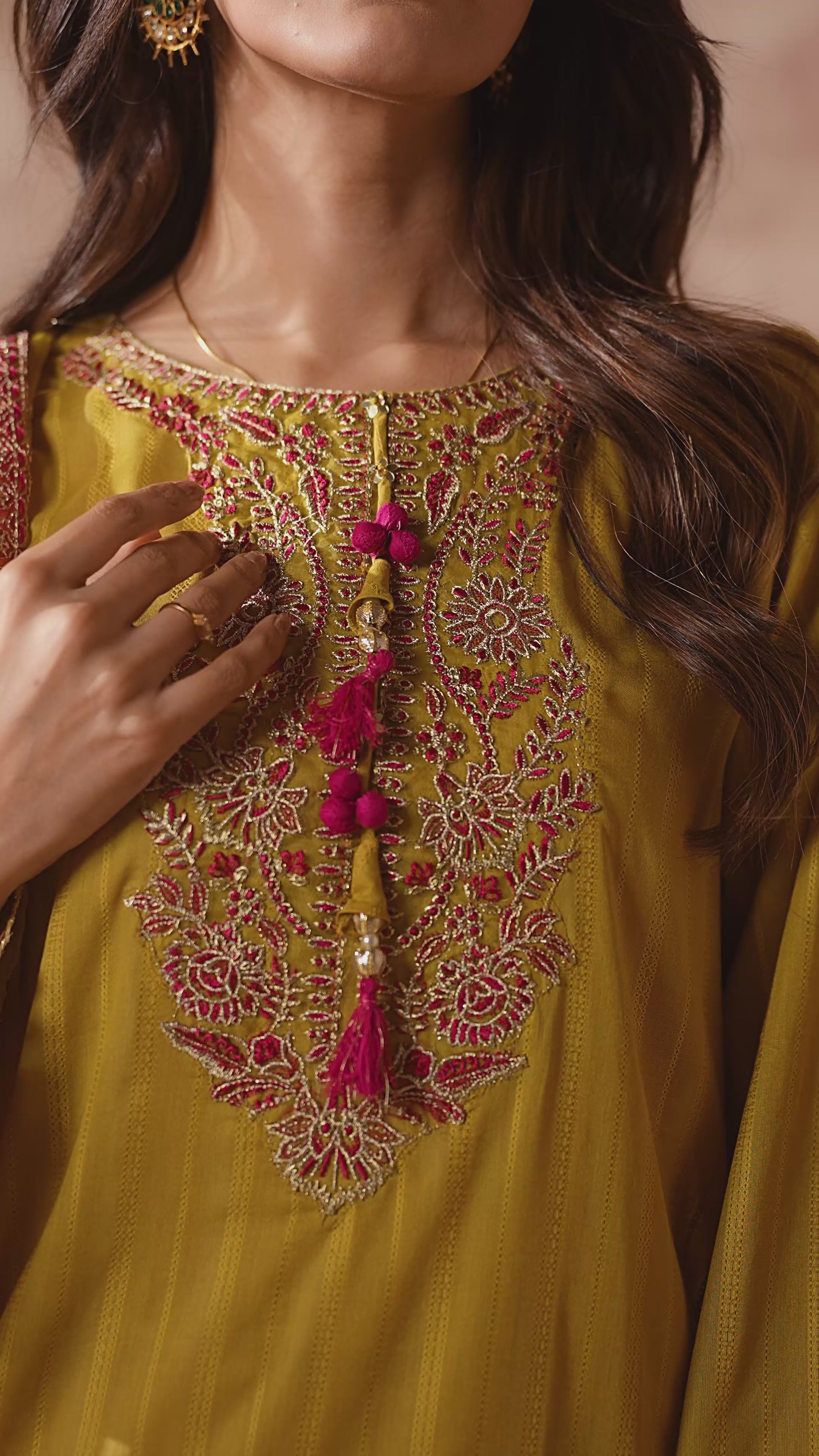 Ellena - 3-PC Stitched Embroidered Suit