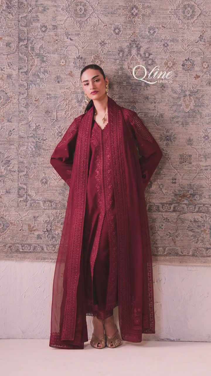 Qalamkar - Qline Linen Collection - QLW-08 NEIRAH - Unstitched