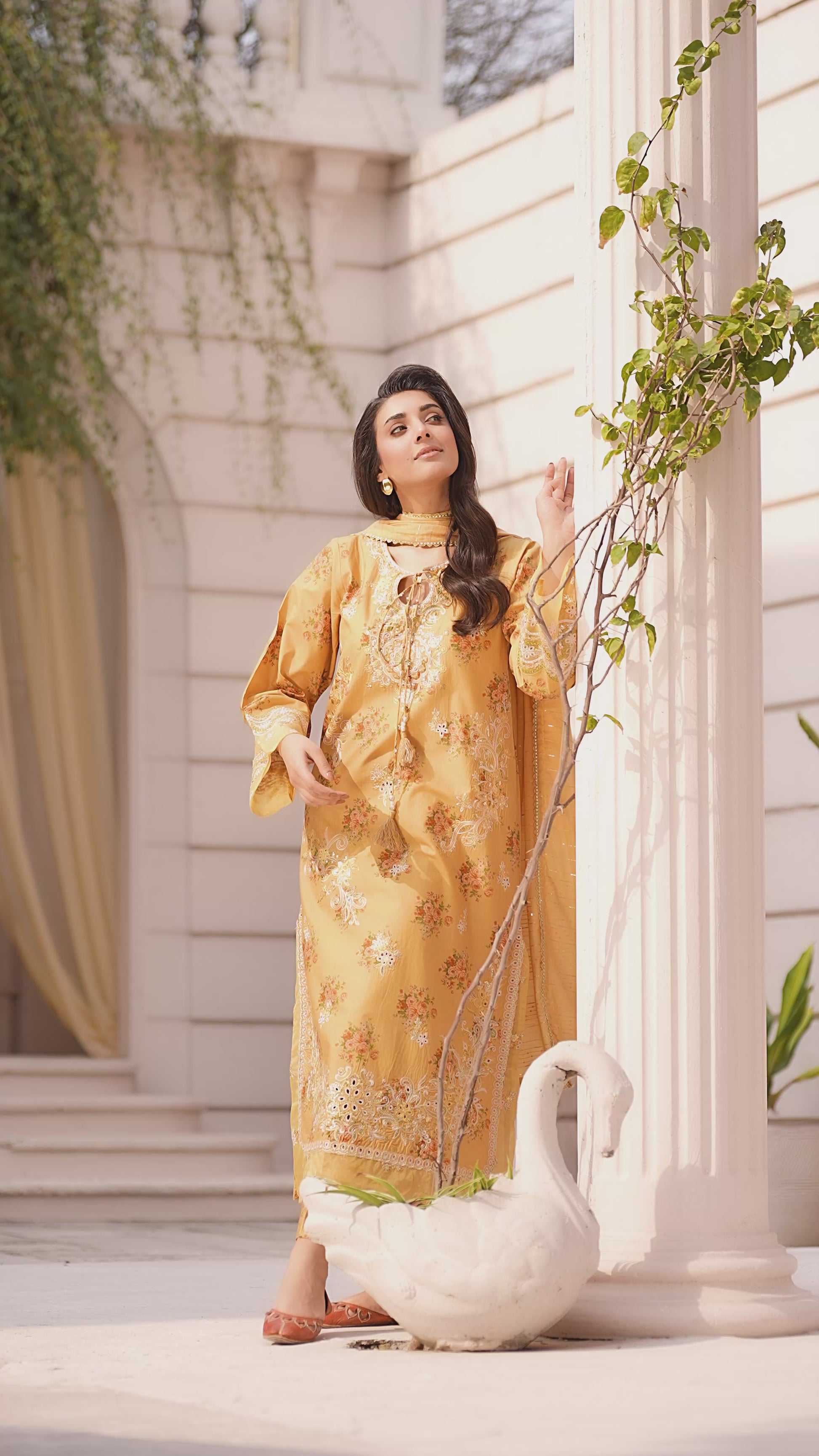 Ellena - 3-PC Stitched Embroidered Suit