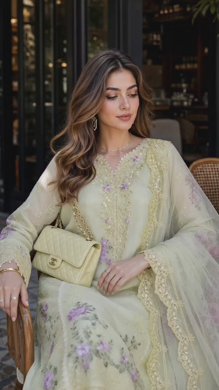 Noor by Saadia Asad - Nooriyah Luxury Embroidered Chiffon - Design 05 - Unstitched