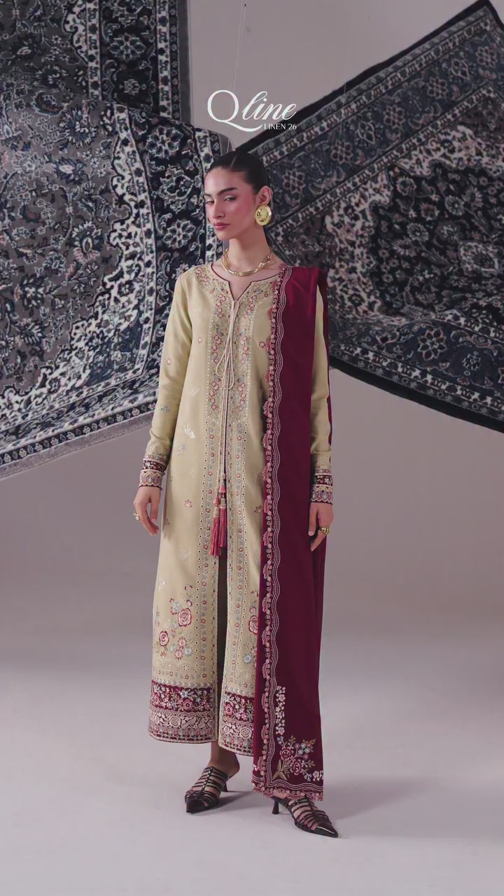 Qalamkar - Qline Linen Collection - QLW-16 HAMNA - Unstitched