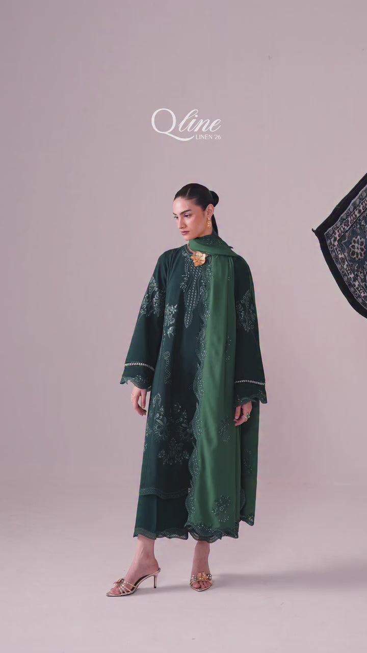 Qalamkar - Qline Linen Collection - QLW-09 ROMA - Unstitched