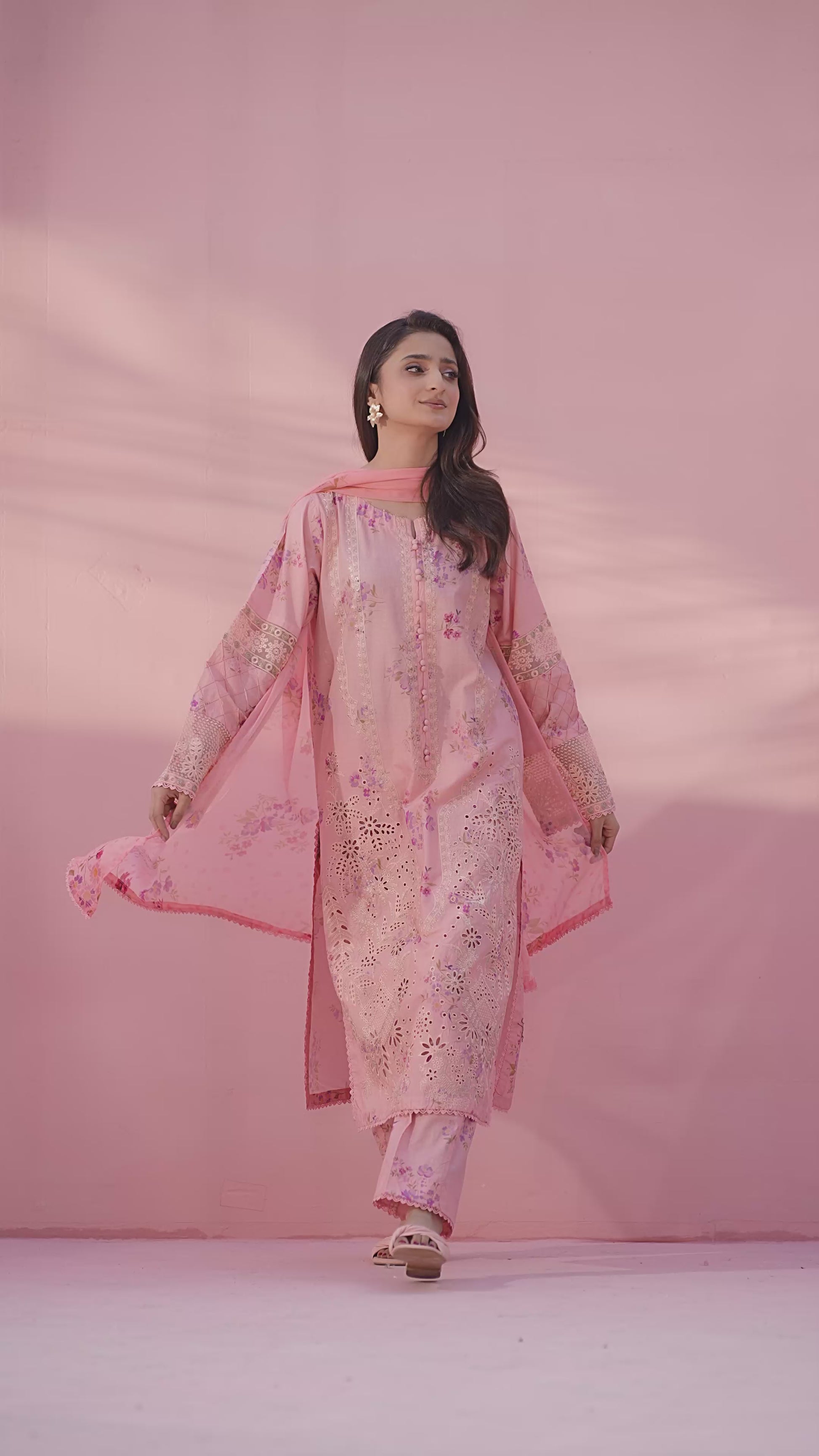 Ellena - 3-PC Stitched Embroidered Suit