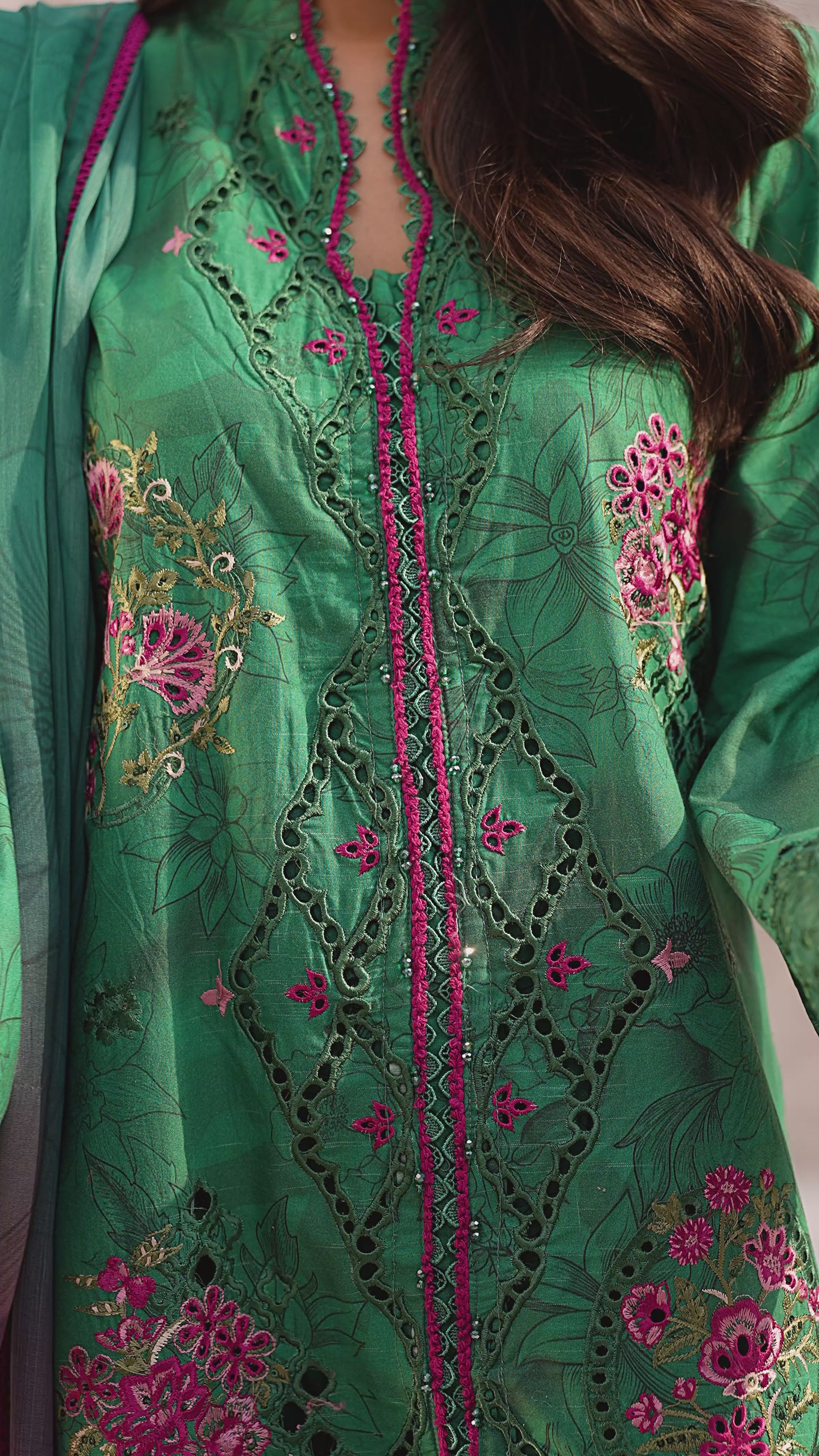 Ellena - 3-PC Stitched Embroidered Suit