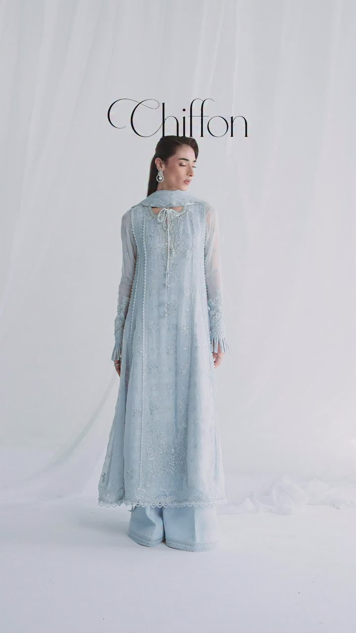 Qalamkar - Chiffon - QCC-08 SONA - Unstitched