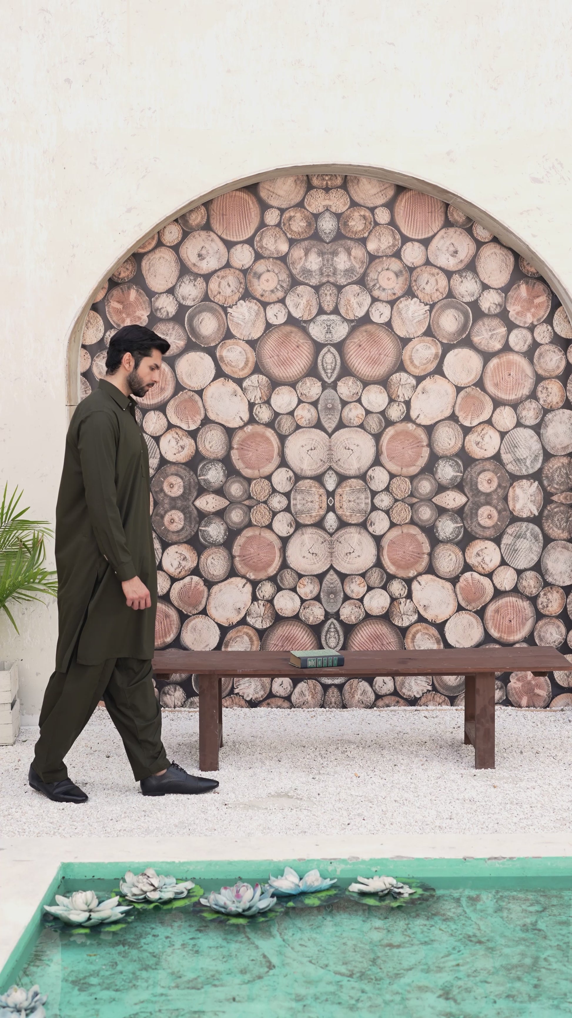 Black Pearl - Wash & Wear | Olive Collar Shalwar Kameez