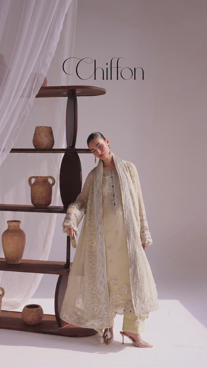 Qalamkar - Chiffon - QCC-01 DEENA - Unstitched