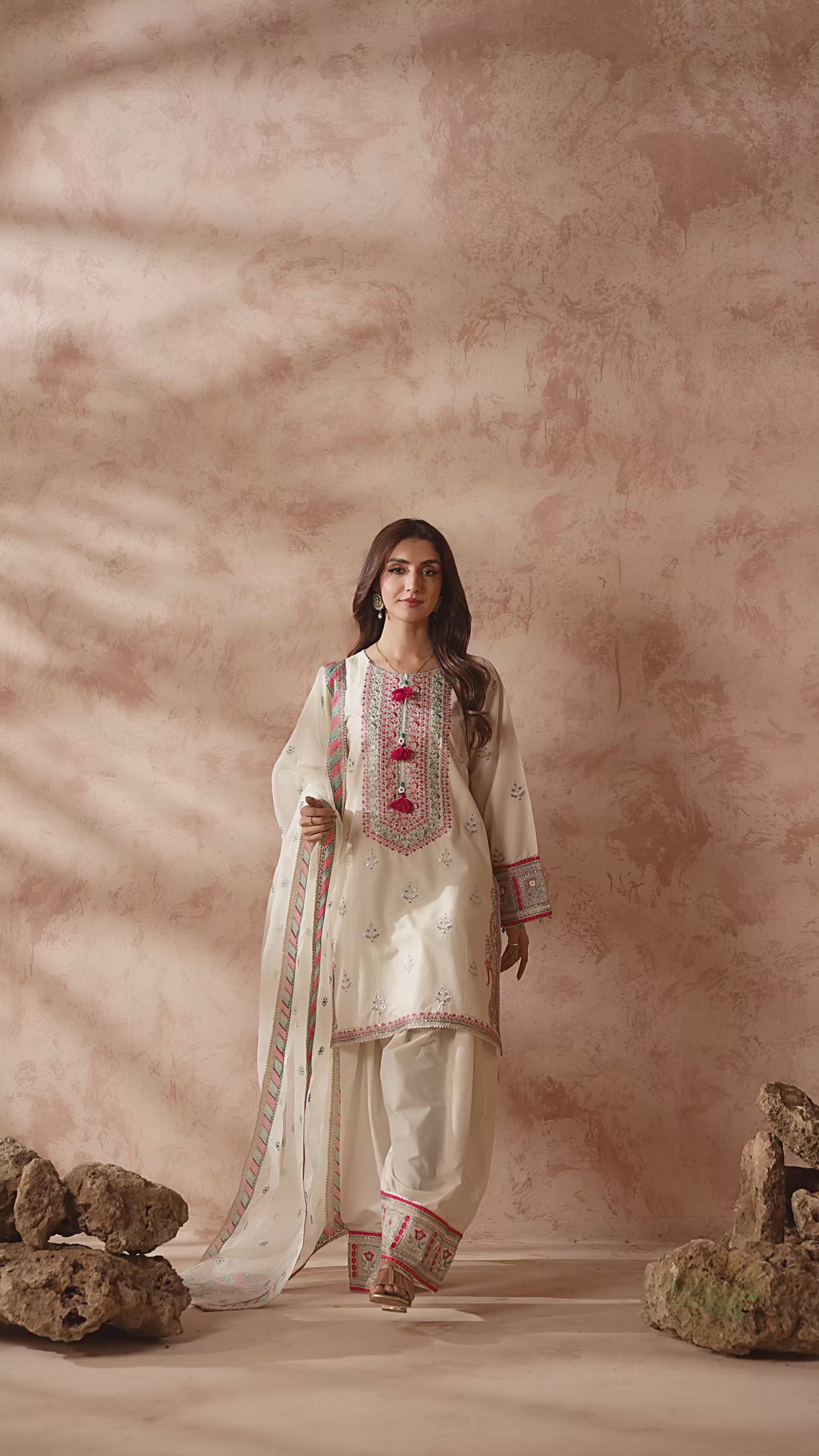 Ellena - 3-PC Stitched Embroidered Suit