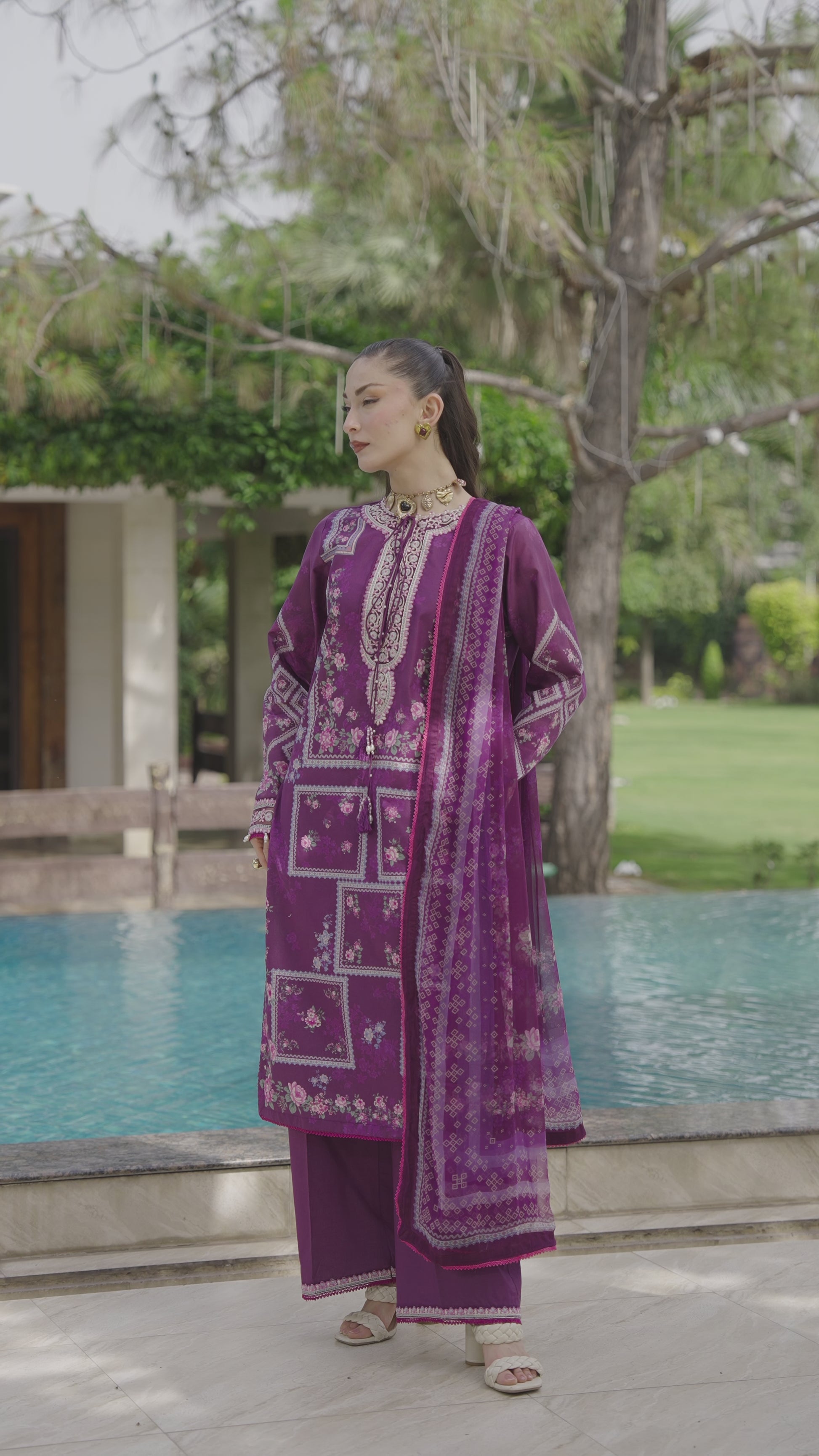 Ellena - 3-PC Unstitched Embroidered Lawn Suit