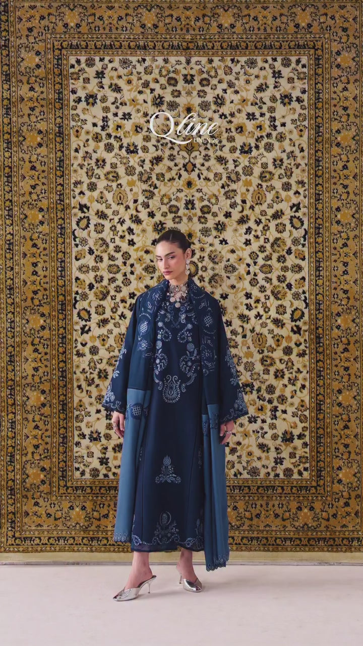 Qalamkar - Qline Linen Collection - QLW-10 Seran - Unstitched