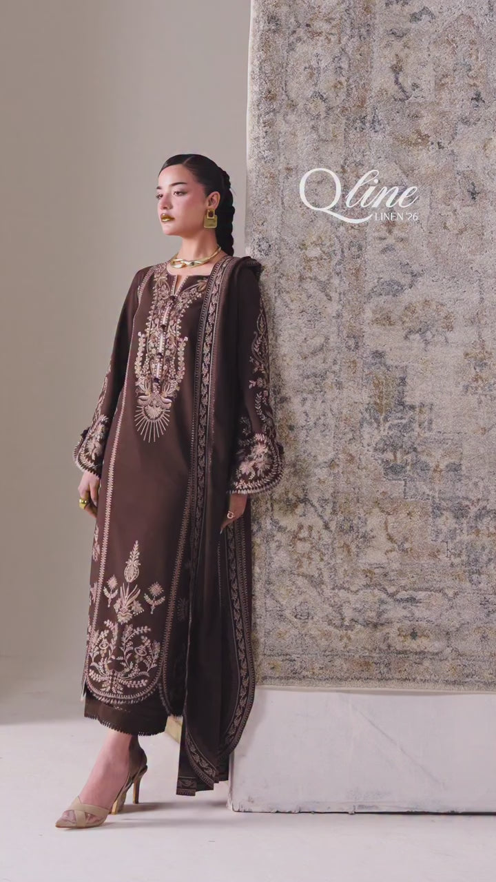 Qalamkar - Qline Linen Collection - QLW-04 SHAHEEN - Unstitched