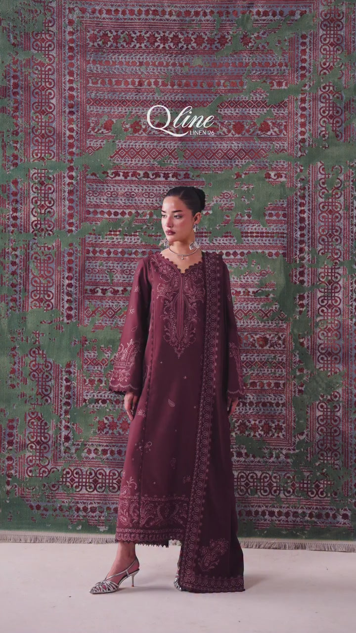 Qalamkar - Qline Linen Collection - QLW-14 FARWA - Unstitched