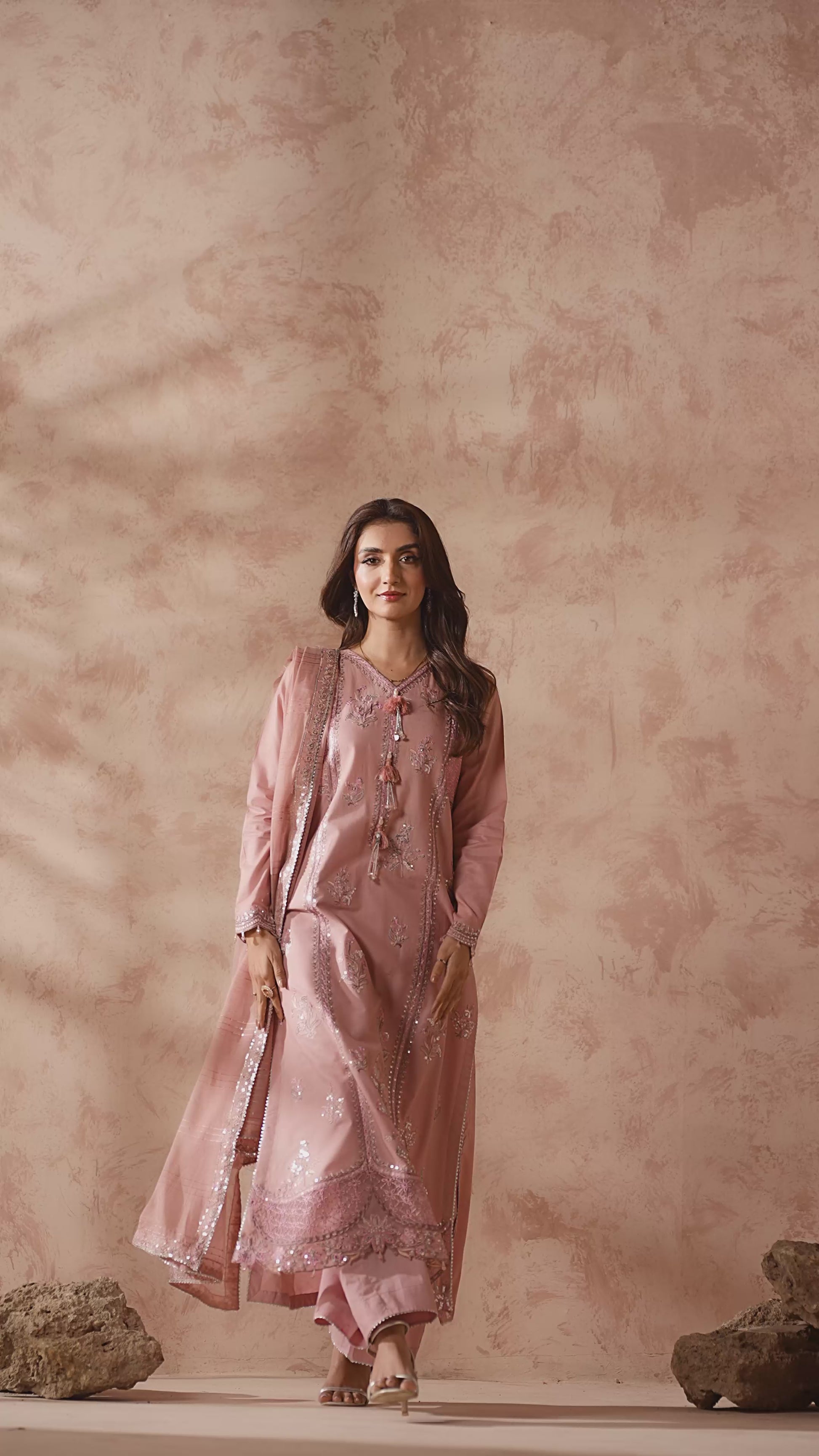 Ellena - 3-PC Stitched Embroidered Suit