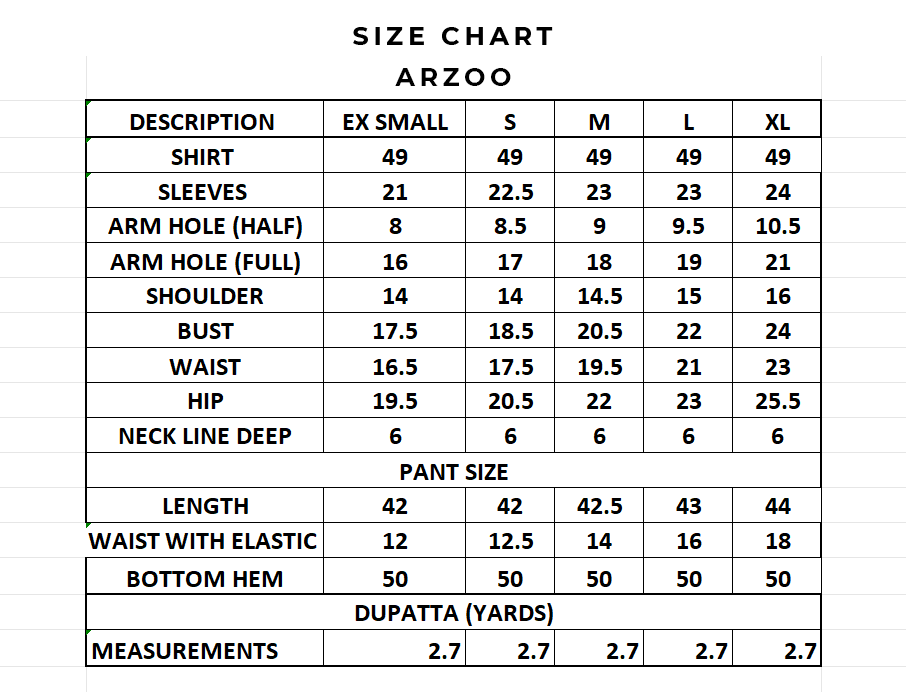 Size Chart